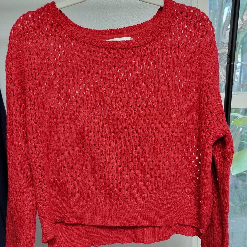 Cherry Red Knit Sweater